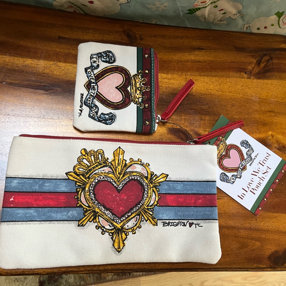 NWT Brighton In Love We Trust pouch set NWT